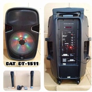 premium SPEAKER PORTABLE DAT DT 1511 ORIGINAL DAT DT1511 FREE 2 MIC