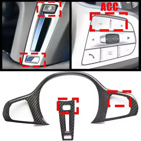 Carbon Fiber Steering Wheel Cover Trim Decor For BMW 1 2 3 4 5 6 7 8 Series Sport X3 X4 X5 X6 G20 G2