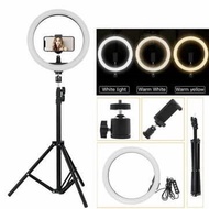 B.S.B 26CM/33CM(10 inches)3D LED selfie ring light with 210cm tripod and mobile phone stand for live