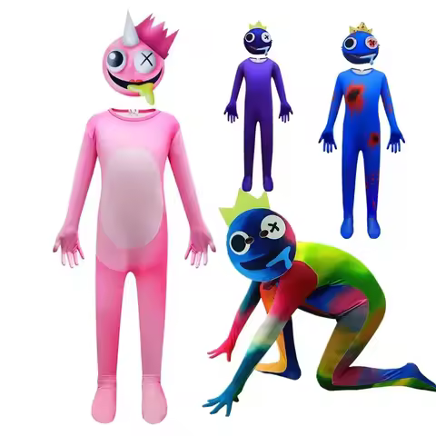 Rainbow Friends Costume Kids Blue Monster Wiki Cosplay Horror Game Halloween Jumpsuit Canival Birthd