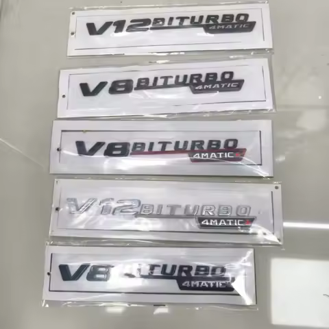 1pc 3D ABS Car Sticker V8 V12 BITURBO 4matic Logo Emblem Badge Rear Side Car-styling Sticker for car