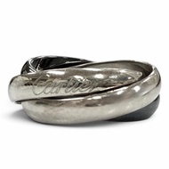 全新 □Cartier750 三重陶瓷戒指，白K金，48 號（相當於日本 9 號），重量：6.4 克，女士款