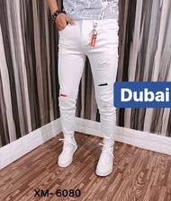 QUẦN JEAN NAM CHẤT BÒ CAO CẤP TRẮNG LÓT VẢI SÀNH ĐIỆU DUBAI-6080 CAO CẤP - DUBAI FASHION