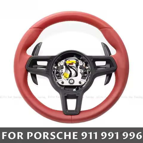 Car Steering Wheel Red Leather for Porsche Boxste Cayenne 911 955 957 991 996 997 997.1 970 981 987 