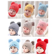 MATA Baby beanie hat with panda bear eye character, baby boy beanie, baby girl beanie, baby beanie w