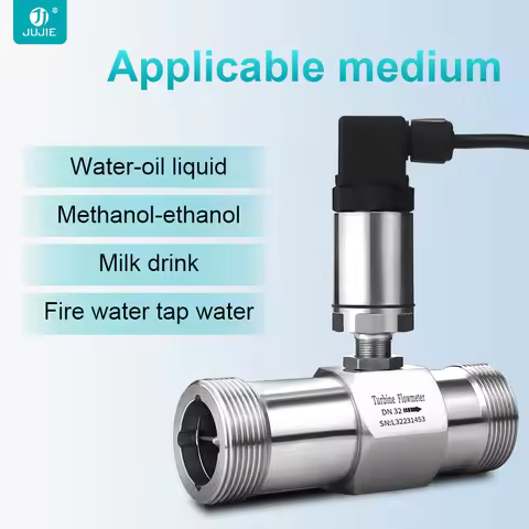 Turbine Flow Meter Water Flow Transmitter 4-20mA RS485 Signal Output Alcohol Hydraulic Oil Water Flo