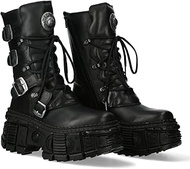 M.WALL373-S5 Womens Black Zip Up Boots, black, 8 US