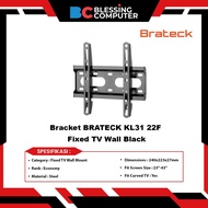 BRATECK KL31 22F Fixed TV Wall Black Bracket For LED TV 23 - 43 Inch