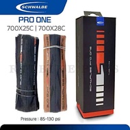 (ราคาพิเศษ) ยางนอกเสือหมอบ Schwalbe รุ่น Pro one ขนาด 700x25/28 แก้มดำ&แก้มน้ำตาล ตัวท๊อปยางงัด