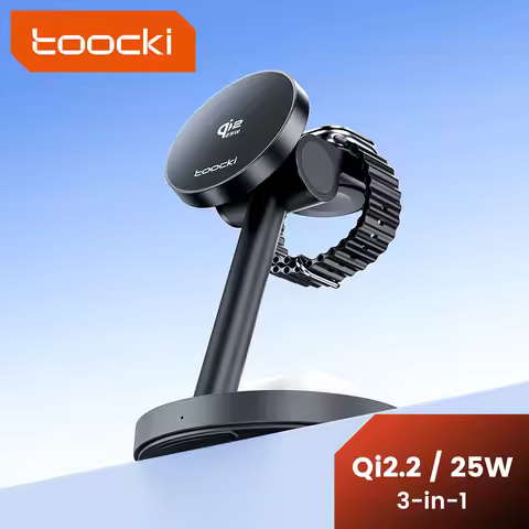 Toocki Qi2.2 25W Magnetic Charger 25W 15W Fast Charge 3-in-1 Wireless Desktop Charger For Samsung iP