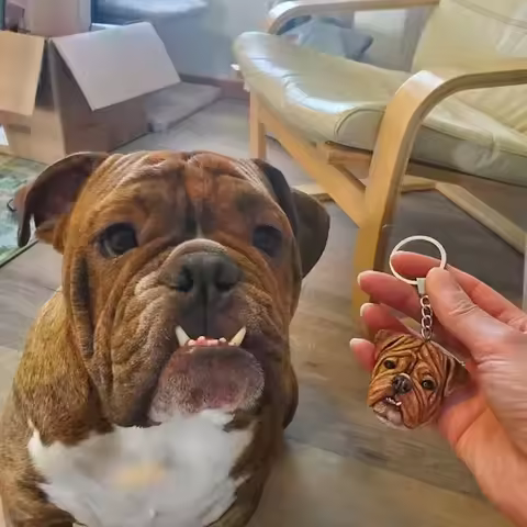 Personalized 3D Pet Portrait Pet Keychain Custom Dog Head Ornament Customized Pet Gift Pet Mini Scul