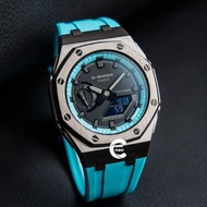 《改裝訂製》G-SHOCK特別限量版 男裝女裝手錶鋼錶電子錶 防水潛水錶 農家橡樹 Casioak Casio G Shock Special Limted Edition GA2100 Luxury Men Ladies Watch  藍  黑色