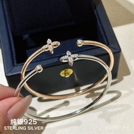 Four-Leaf Clover Light Luxury Bracelet with Diamond Sterling Silver S925 Bracelet Whole Body Row Dia