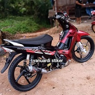 STRIPING VARIASI LIST STIKER HONDA SUPRA X 125 WAVE I 125 MERAH wave karisma
