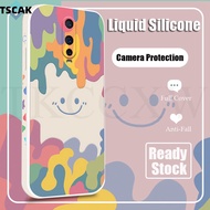 Camera Protection Casing OPPO R17 Pro R15 R11 R11S F11 F9 Pro F19 Pro+ Find X2 X3 Lite Phone Case Square Smile Soft Liquid Silicone Cover
