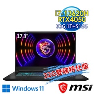 msi微星 Katana 17 B13VEK-1065TW 17.3吋 電競筆電(i7-13620H/32G/1T SSD+512G SSD/RTX4050-6G/Win11-32G雙碟特仕版)