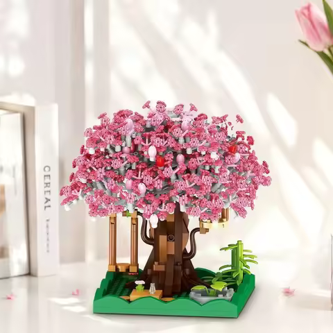 New Cherry Blossom Cottage Mini Building Model Tree House Mini Building Holiday Gift