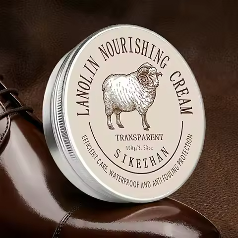 Professional Lanolin Leather Shoe Cream, Shoe Conditioner Balsam For Waterproof Shining & Care Wax E