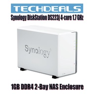 Synology DiskStation DS223j 4-core 1.7 GHz 1GB DDR4 2-Bay NAS Enclosure