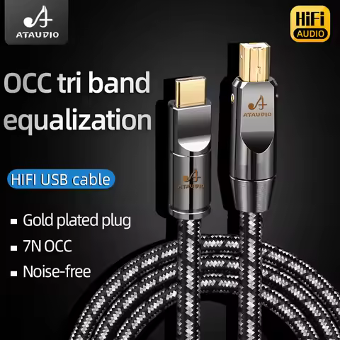 HiFi Lightning to Type B USB Cable for Amplifier DAC Hi-end 7N OCC USB A-B A-C B-C C-C Lightning-C J