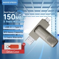 MOVESPEED 150MB/s USB 3.1 Type C Pen Drive 2 in 1 USB Flash Drive 1TB 512GB 256GB 128GB 64GB Metal Pendrive For PC Smartphone