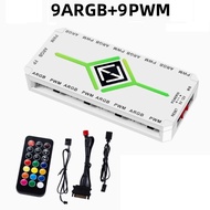 ARGB Hub ( 5V 3PIN ARGB + 4 Pin PWM ) PC Case CPU Fan Controller Remote ARGB sync Connector