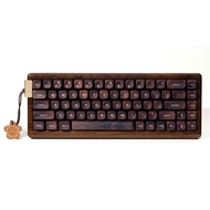 XVX MU68 Wood Grain Theme Mechanical Keyboard Mountain Seclusion Wooden Case 75% Layout USB-C/Blueto