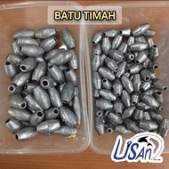 (PIECE ) Batu Timah Pukat Jaring Ikan/Lead Sinker/ Batu Jaring Pukat