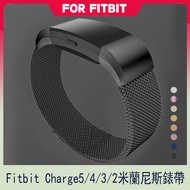 Milanese Stainless Steel Magnet Adsorption Strap Suitable For fitbit CHARGE5/fitbit charge3 4 Smart Bracelet Ladies Replacement Wristband