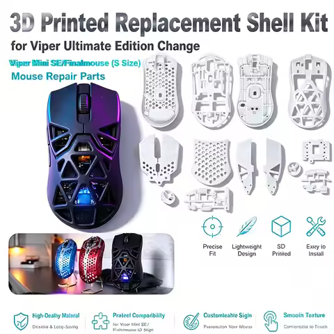 3D Printed Replacement Shell Kit for Viper Ultimate Edition Change Viper Mini SE/Finalmouse (S Size)