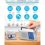 Walkman Cassette Player Recorder, Portable AM FM Vintage Tape Cassette Player with Big Speaker and H