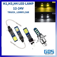 GBS CAR LED H1, H3, H4 BULB LED SMD3030 YELLOW WHITE 8-80V LED FOG HEADLIGHT LAMPU BUMPER LED SMD H3
