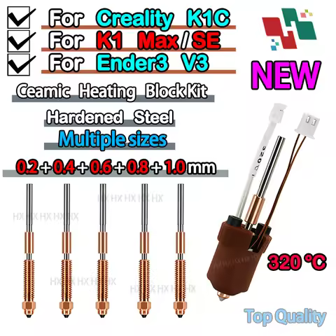 For Creality K1C / k1 Max Hotend Ceramic Heating Block Kit 3D Printer Parts Quick-Swap Nozzle Kit He