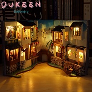 Dukeen Diy Book Nook Wooden Bookshelf Shelf Insert Miniatures House Model Kit Anime Collection Doll 
