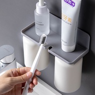 1 Set 3 IN 1 Self Adsorption Inverted Holder Makeup Cleanser Phone Toothpaste Bathroom Shelf Storage Rack Wall Mount Bathroom Toothbrush cup Set