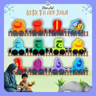 Mainan Kereta Api Jawi Huruf Abc Number Train Educational Jawi Alphabet Train Toy Kanak-Kanak Belaja