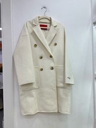 🧥MAX&CO double-breasted white wool Jacket 100% Wool Size M (Shoulder 38cm Chest 46cm Length 86cm) 白色