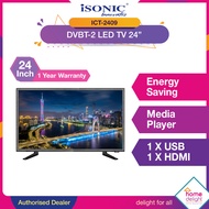 Isonic 32 Inch LED TV with DVBT2 / Smart TV ICTS3228F / ICT3268 / ICT321 / 24 Inch LED TV ICT2409
