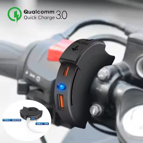 48W Motorcycle Fast Charger QC3.0 18W PD 30W Handlebar Charging Bracket Waterproof Bike Phone Charge