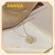 Dây chuyền vàng 18k thật dây chuyền titan nữ dây chuyền cỏ 4 lá Hai cách để đeo