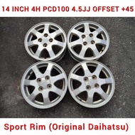 Ori Daihatsu Sport Rim ( 6 Spoke ) 14 INCH 4H PCD100 4.5JJ Offset +45 For Perodua Viva Axia Kelisa Kenari