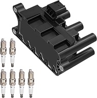 BDFHYK 1 Ignition Coil Pack DG485 and 6 Iridium Spark Plug 3689 Compatible with Ford 01-04 Ranger,01