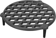 WELL GRILL Round Cast Iron Cooking Grate with 3 Legs for 4.5 QT Dutch Oven, Rocket Oven, Diameter 22