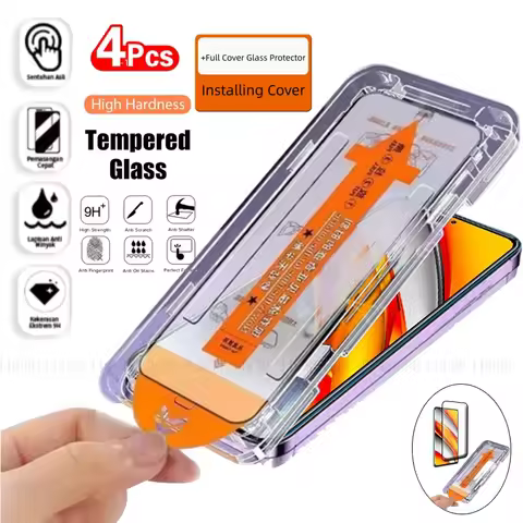 4/3/2/1Pcs For Poco F3 Glass Xiaomi Poco F3 Tempered Glass Phone Protective Dust Free Full Cover Glu