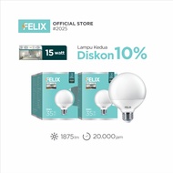 FELIX PREMIUM LED 15W White 2Pcs Super Bright 90% Economical Global E27 Lamp Equivalent to 190W 3 Ye
