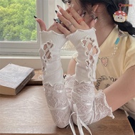 [FRY] Women Strapping Lace Fingerless Hot Sexy Arm Sleeves DIY Lace-up  Gloves Elastic Mesh Punk Glo