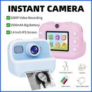 Kids Digital Camera Instant Print Camera One Click Print Portable Polaroid Camera Educational Toy Ca