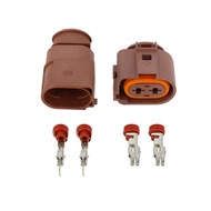 5 Sets 2 Pins 6.3mm Sealed Car Waterproof Connector Plug Fan Socket 1J0 973 752A Auto Parts Terminal