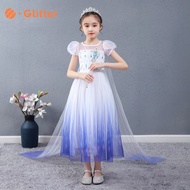 Dress For Kids Girl Frozen 2 Elsa Princess Costume Summer Baby Clothes Dresses Snow Queen Snowflake Costumes Wig Crown Accessories For Kid Girls Birthday Fantasy Party Children Set