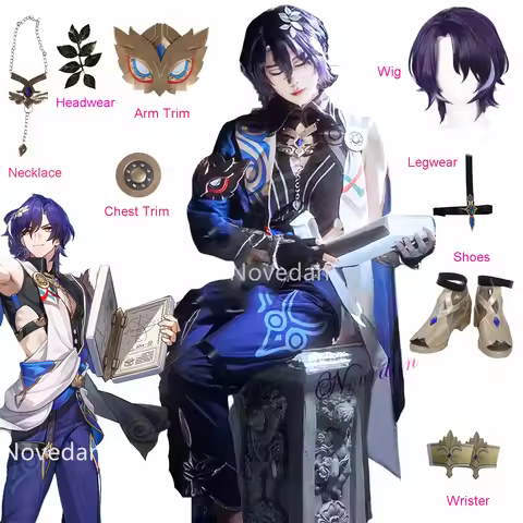Honkai Star Rail Dr Ratio Cosplay Costume Shoe Wig Anime Game HSR Doctor Veritas Ratio Cosplay Suit 